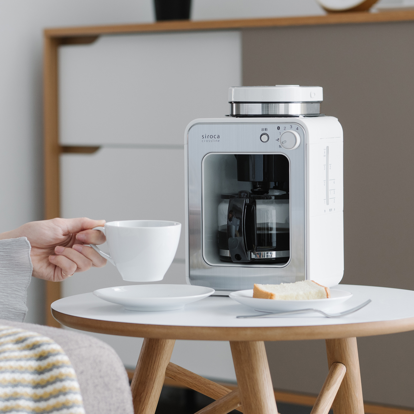 【贈ANKOMN 氣密保鮮罐+藝伎咖啡豆】SC-A1210自動研磨咖啡機 完美白