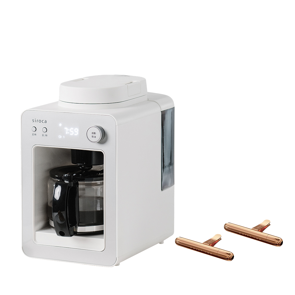 【獨家優惠組】SC-A3510 自動研磨咖啡機 晨光白+DAILY LAB 小金條車用香氛